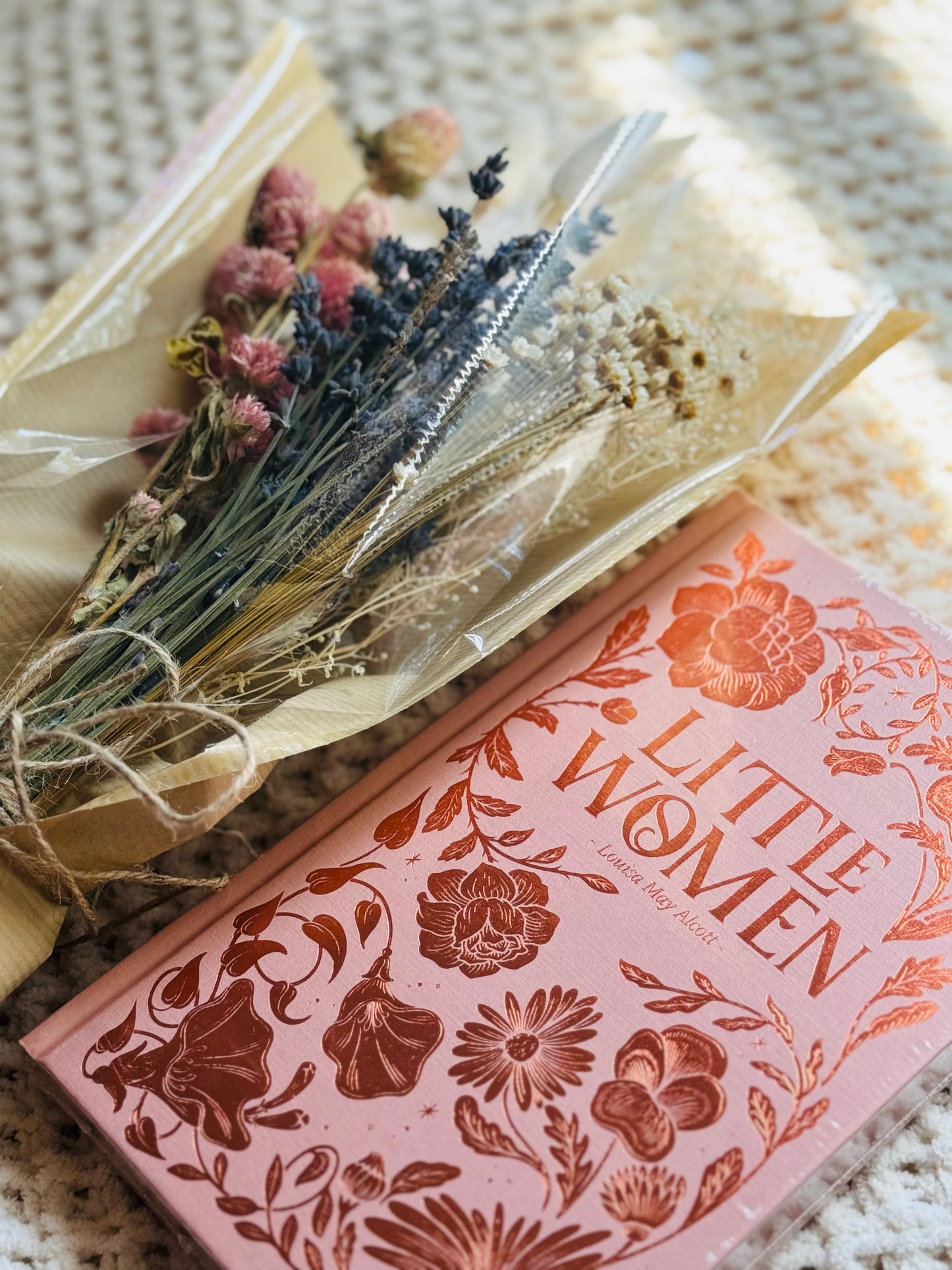 Little Women Classic Book Set with Dried Flower Bouquet